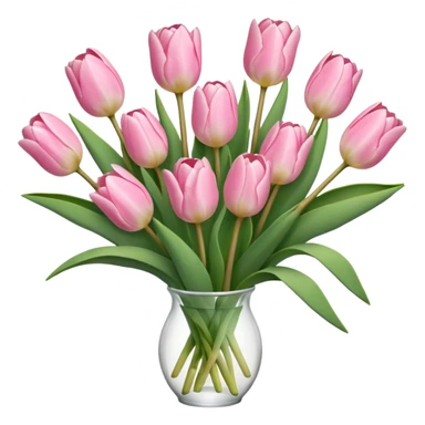 light pink tulip bouquet  sticker