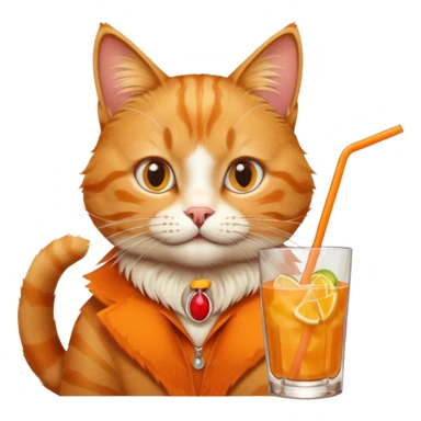 Cat with a cocktail sticker