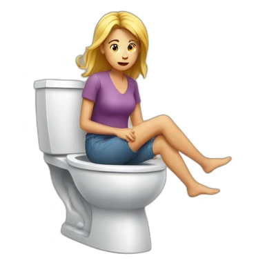 Female Sitting on toilet mad sticker