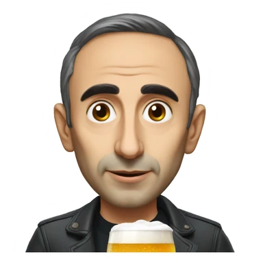 Éric Zemmour who drinks a beer sticker