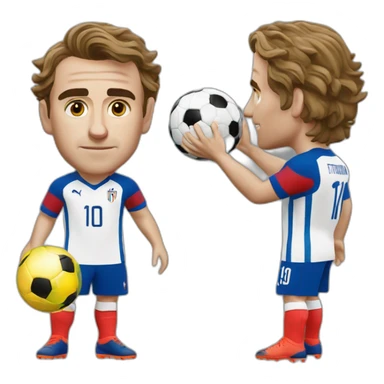 Antoine Griezmann avec la Coupe du monde sticker