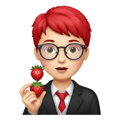 strawberry fruit be hand the mic glasses  sticker