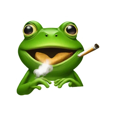 frog smoking sticker