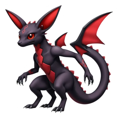 Gothic Edgy Badass Cool Genesect-Umbreon-Salandit-Fakémon-hybrid-creature (full body)  sticker