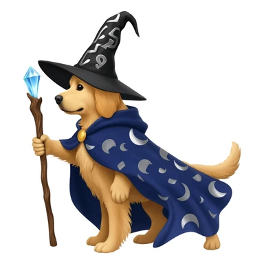 Dog wizard sticker