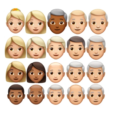 People of different stages of life in a single line - infant, toddler, child, teenager, adult, Middle-aged and elderly. Realistic faces sticker