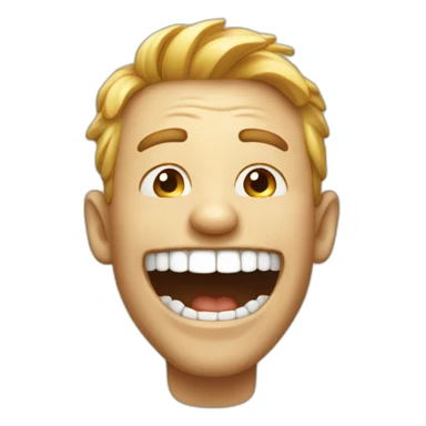 laughing guy who has 1 billion teeth sticker