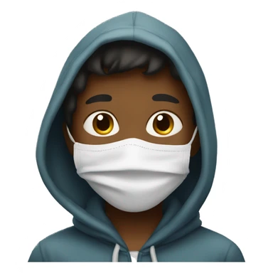 "young boy in hood wearing face mask" sticker