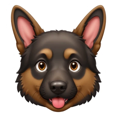 cartoon style dark German Shepherd dog with its tongue hanging out long sticker