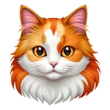 Calico long hair cat sticker