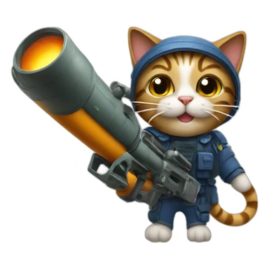 cat with bazooka sticker