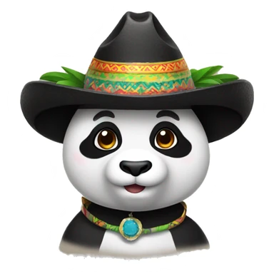 Panda wearing sombrero sticker
