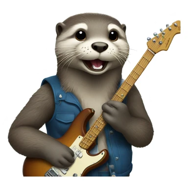 Otter in a rock band sticker