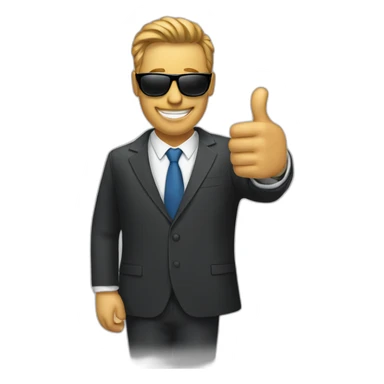 thumbs up man in suit with sunglasses sticker