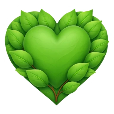 heart with spring green leaves sticker