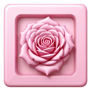 Create a 3D ultra detailed light pink colored square shaped rose border sticker