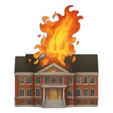 American school in fire sticker