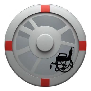stop sign  in the wheel of a wheel chair sticker