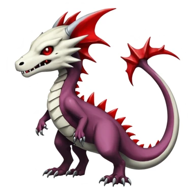 Shiny White Evil Glowing Eldritch Marowak-Salandit-Duskull-Darkdramon-fusion with bloody red markings sticker