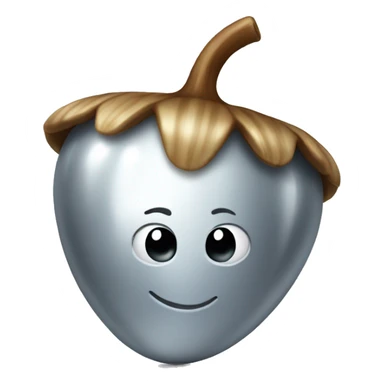 SINGLE shiny silver acorn sticker