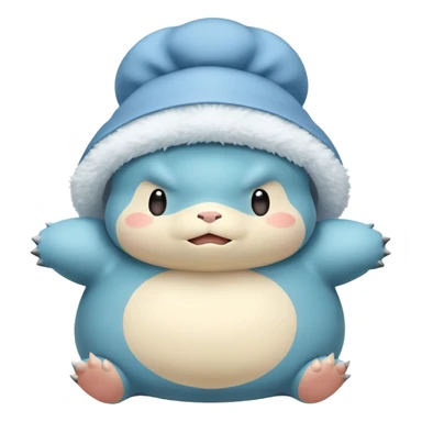 Snorlax with a bonnet on sticker