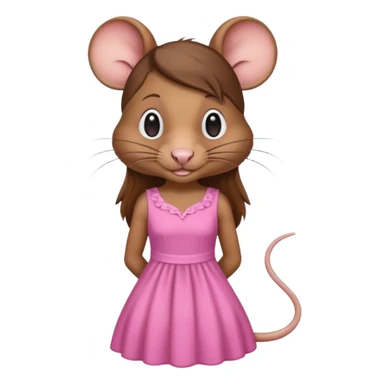 female rat with long hair sticker