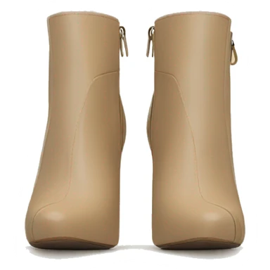 Realistic Isolated front facing beige peep toe ankle bootie boots.  sticker