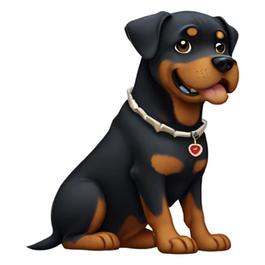 Old Rottweiler with a small head and has a bone collar named “Daisy” sticker