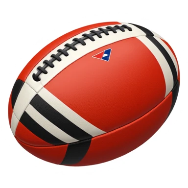australian rules football ball with red, white and black stripes sticker