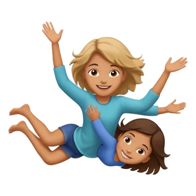 Girl falling on top child sticker