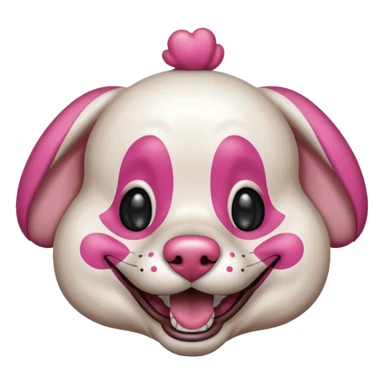 Dog clown with painted nose sticker