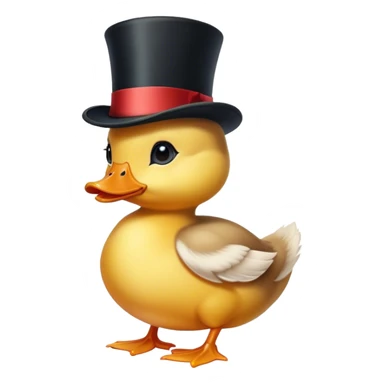 Duckling with top hat  sticker