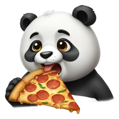 Panda eating pizza sticker