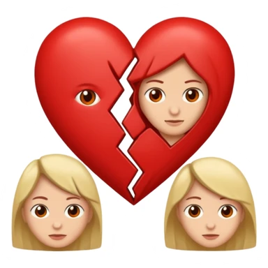 Dos personas en medio de un corazón partidos en dos sticker