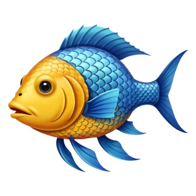 Fish head with legs with a body sticker