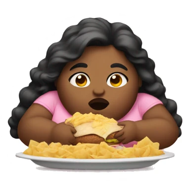 fat girl eating sticker