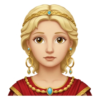 Ancient Roman woman with earrings and blonde hair sticker