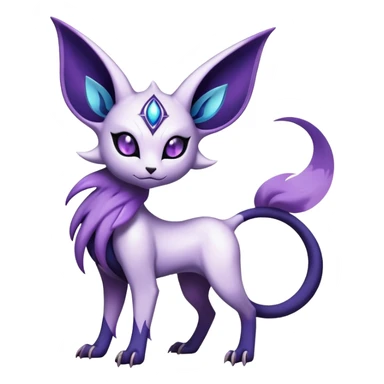 Shiny Exotic Badass Mystical Mysterious Gothic Espeon-Absol-Pokémon-Fakémon-hybrid-creature (full body) sticker