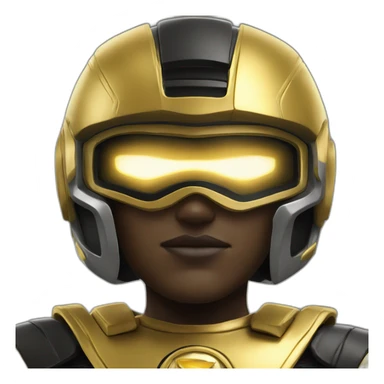 power ranger gold blacm sticker