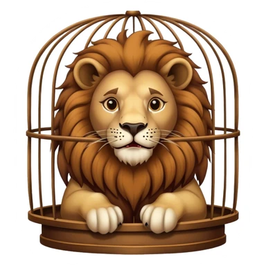 Vintage circus lion in cage sticker