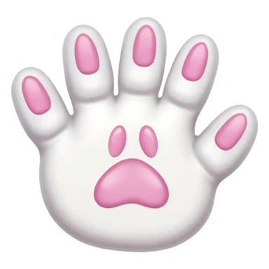 d white cat's hand and toenails sticker
