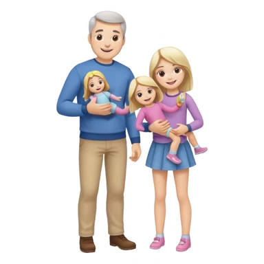 father and daughter playing dolls full body sticker