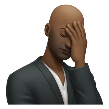 Black bald man with facepalm sticker