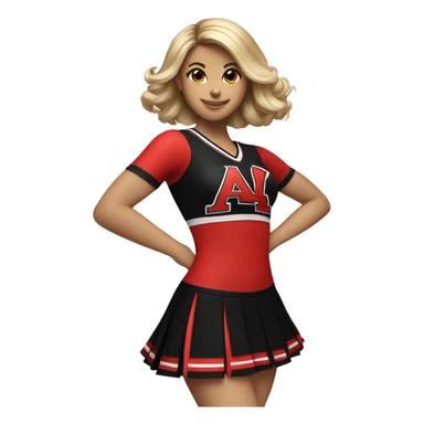 Red and black cheer uniform sticker