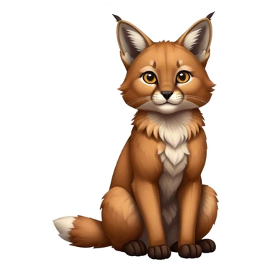 Epic Cute Dark Warm Caracal-Bobcat-Fox-hybrid full body sticker