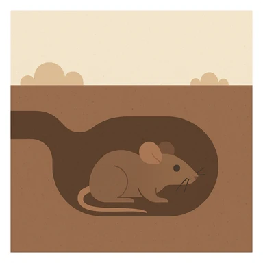Flat design style mouse under ground sticker