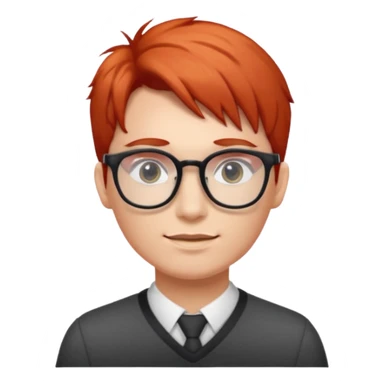 red-haired people wearing glasses sticker