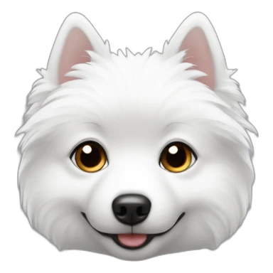 Black Little White spitz head sticker