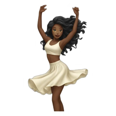 Beautiful Black women long hair dancing sticker