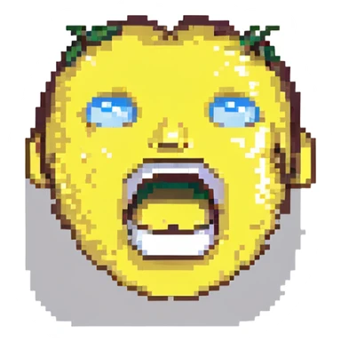 screaming face emoji, yellow face, wide open mouth, expressive eyes, no text sticker
